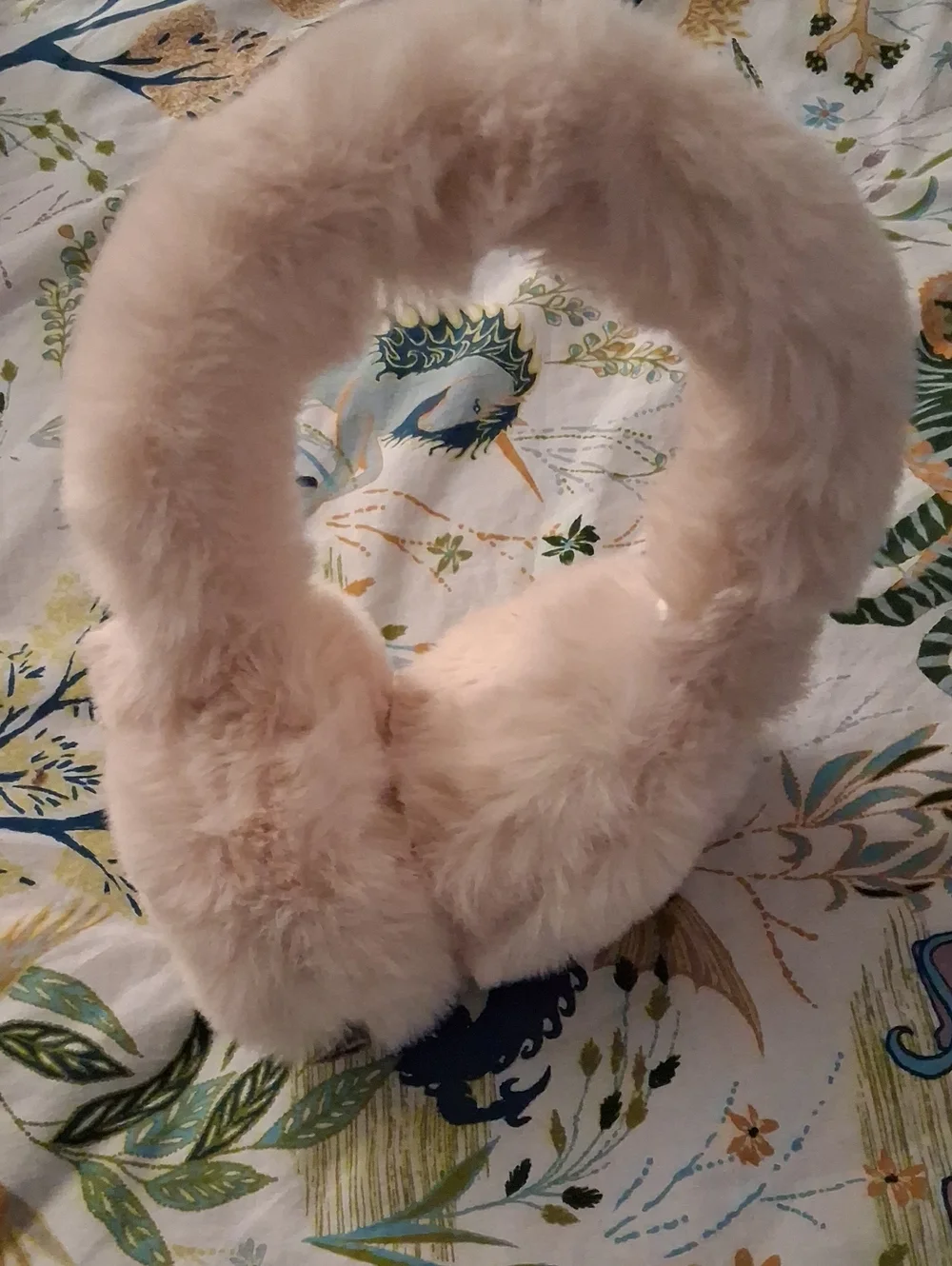 Plush Faux-Fur Ear Muffs - Cream